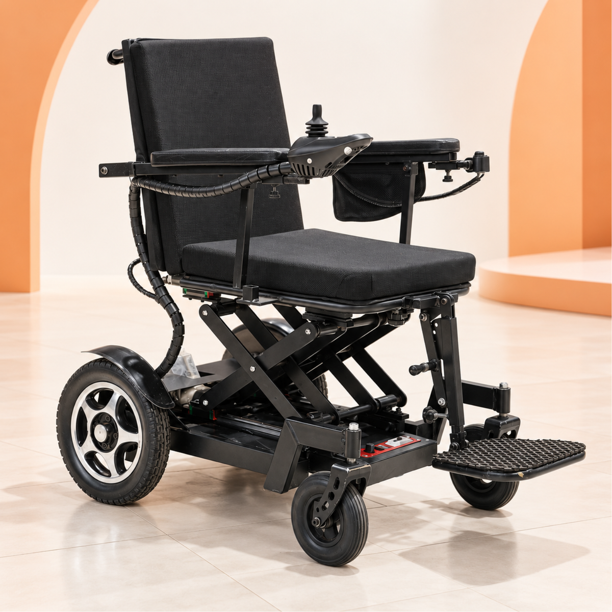 Height Adjustable Power Wheelchair - Scissor Lift Mechanism