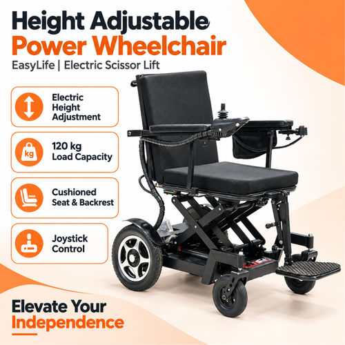 Height Adjustable Power Wheelchair - Scissor Lift Mechanism