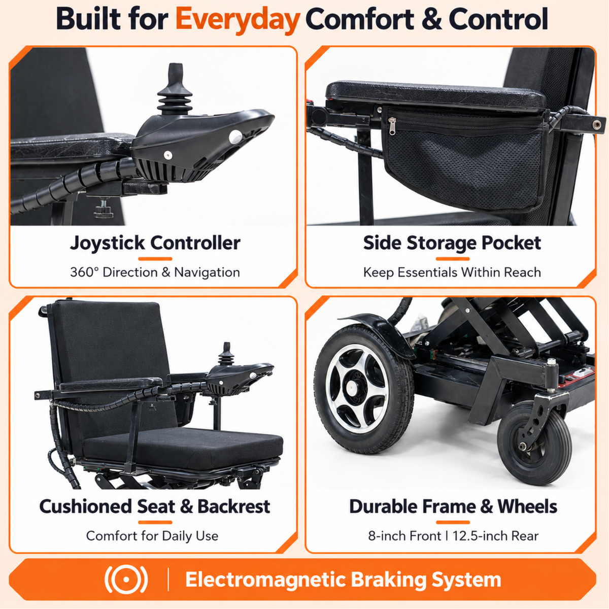 Height Adjustable Power Wheelchair - Scissor Lift Mechanism