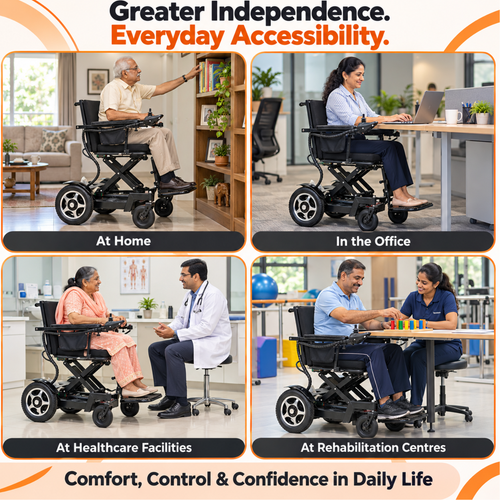 Height Adjustable Power Wheelchair - Scissor Lift Mechanism