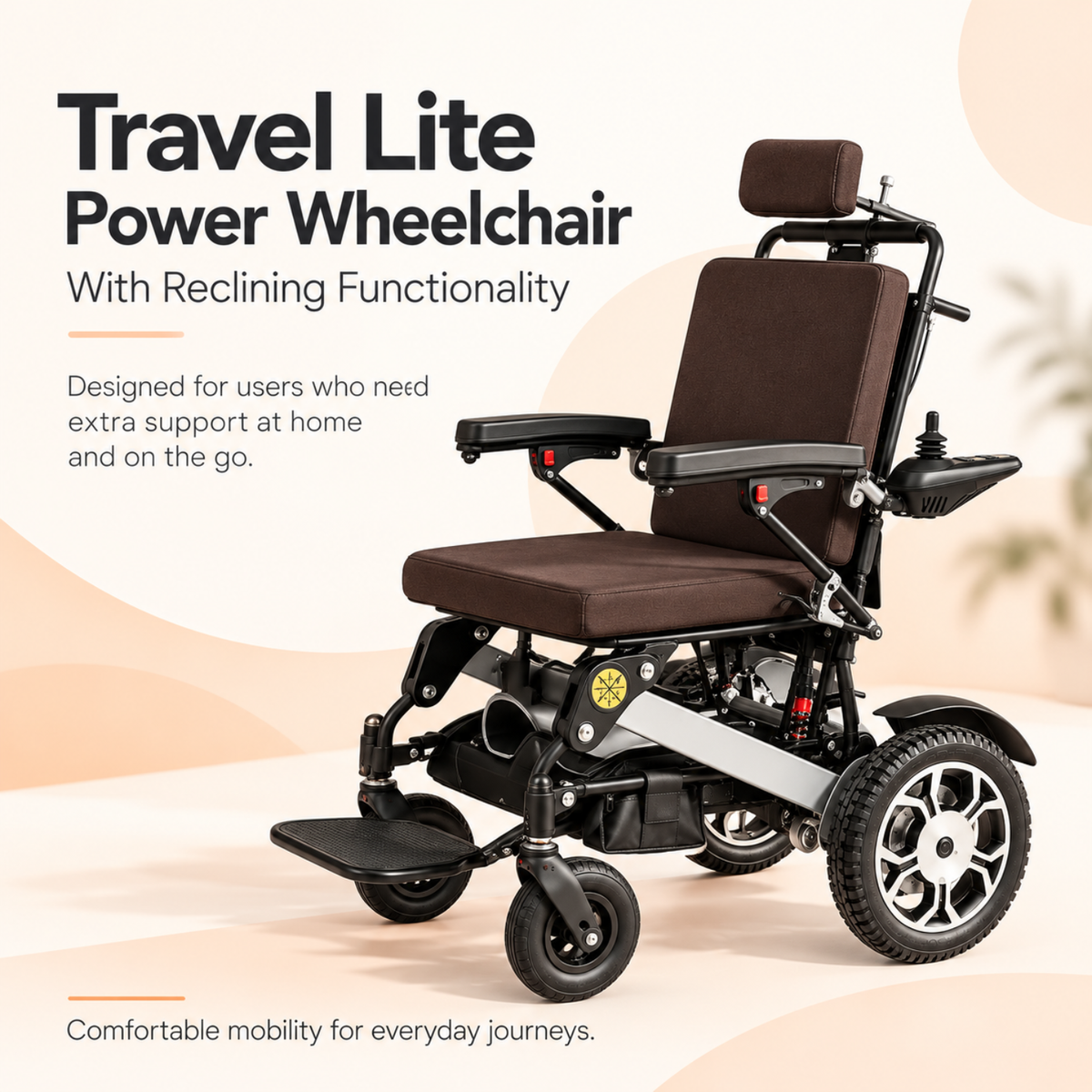 Travel Lite Power Wheelchair - Manual Reclining Functionality