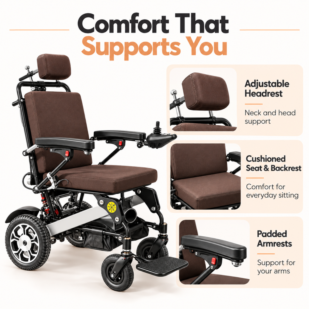 Travel Lite Power Wheelchair - Manual Reclining Functionality