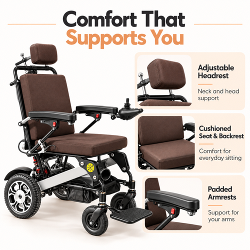 Travel Lite Power Wheelchair - Manual Reclining Functionality