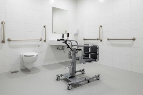 Commode Transfer Manual Chair - Manually Height Adjusted - Lifting Support