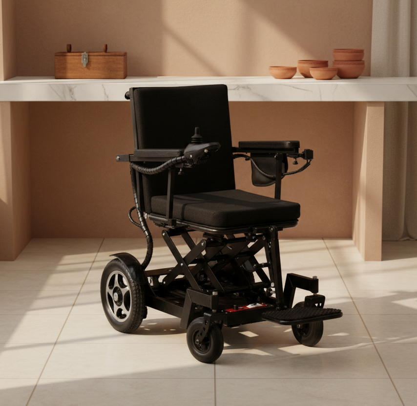 Height Adjustable Power Wheelchair - Scissor Lift Mechanism