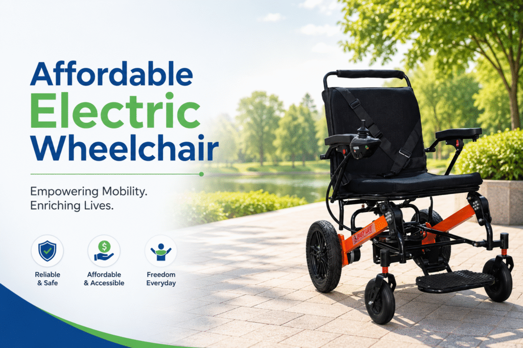 Affordable electric wheelchair for comfortable and independent mobility outdoors
